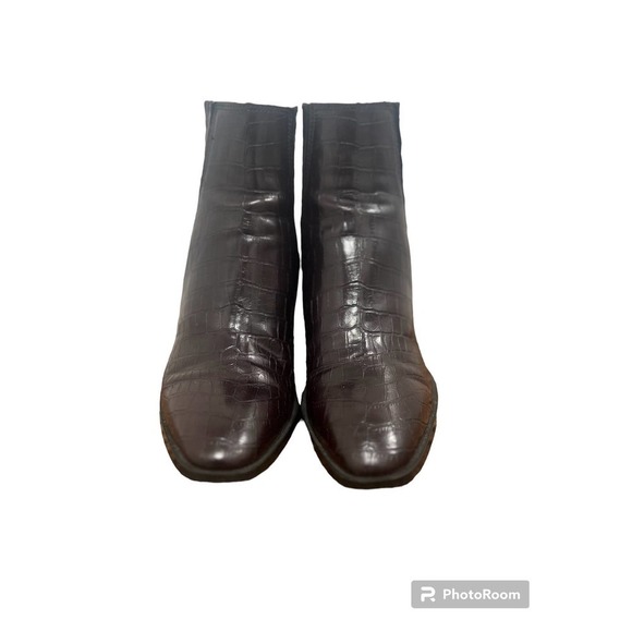 ZARA EMBOSSED Animal Print Ankle Boots 8 - Picture 5 of 9